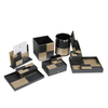 Custom Blue White Duble Color Hotel Leather Supplies Leather Amenities Set Leather Accessories for Hotel Gusteroom