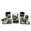 Custom Blue White Duble Color Hotel Leather Supplies Leather Amenities Set Leather Accessories for Hotel Gusteroom