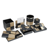 Custom Blue White Duble Color Hotel Leather Supplies Leather Amenities Set Leather Accessories for Hotel Gusteroom