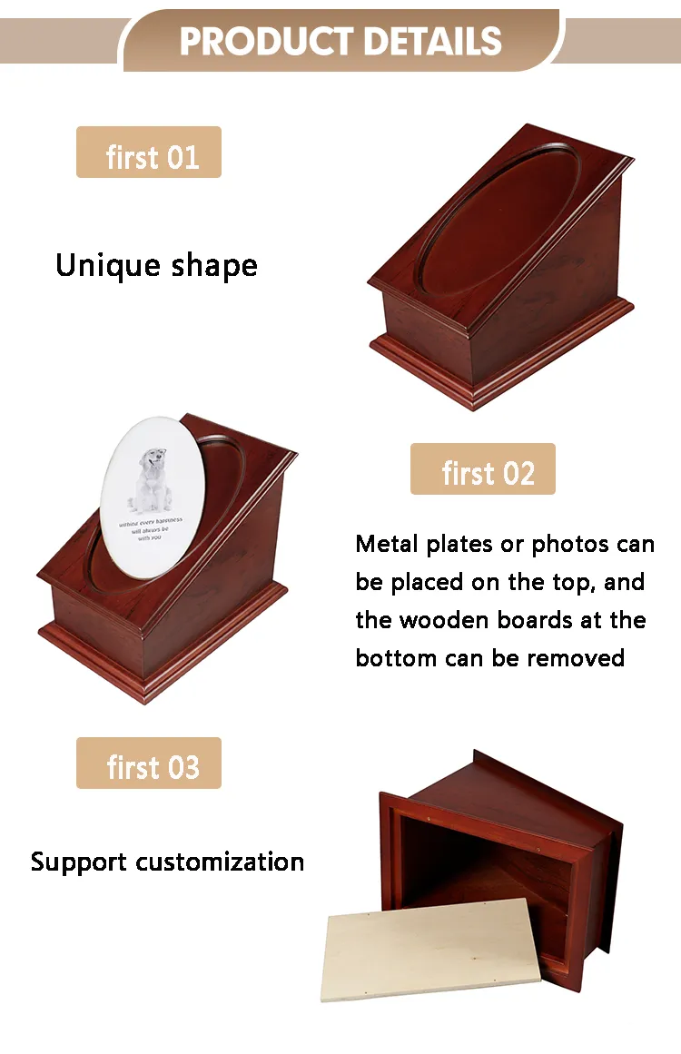 Elegant Rosewood MDF Cremation Urn with Photo Frame