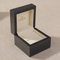 Zhihe Handcrafted Wooden Black Ring Box Luxury Jewelry Storage Case with Magnetic Closure Velvet Lining Engraved Detail Oak Wood Proposal Accessory