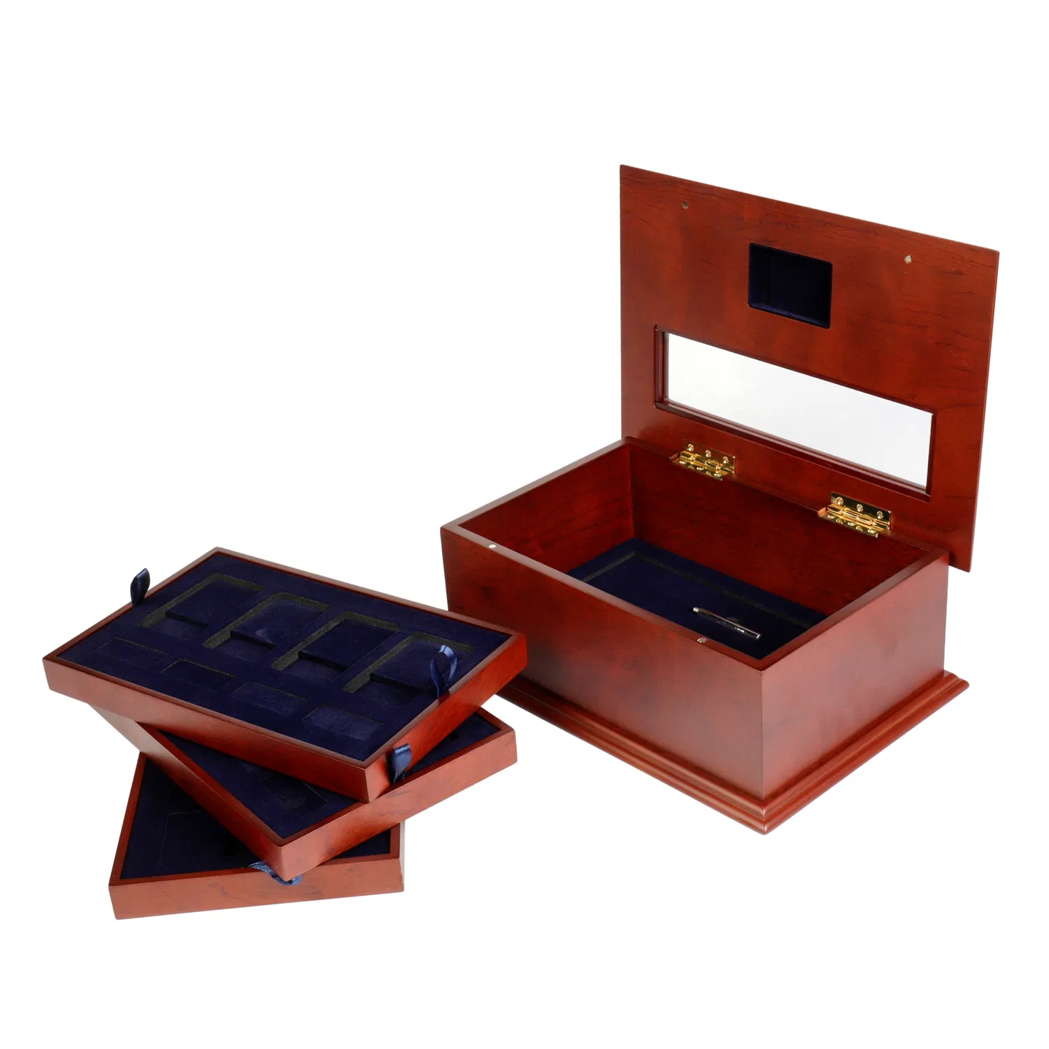 Elegant Wooden Jewelry Display Box for Medals and Coins