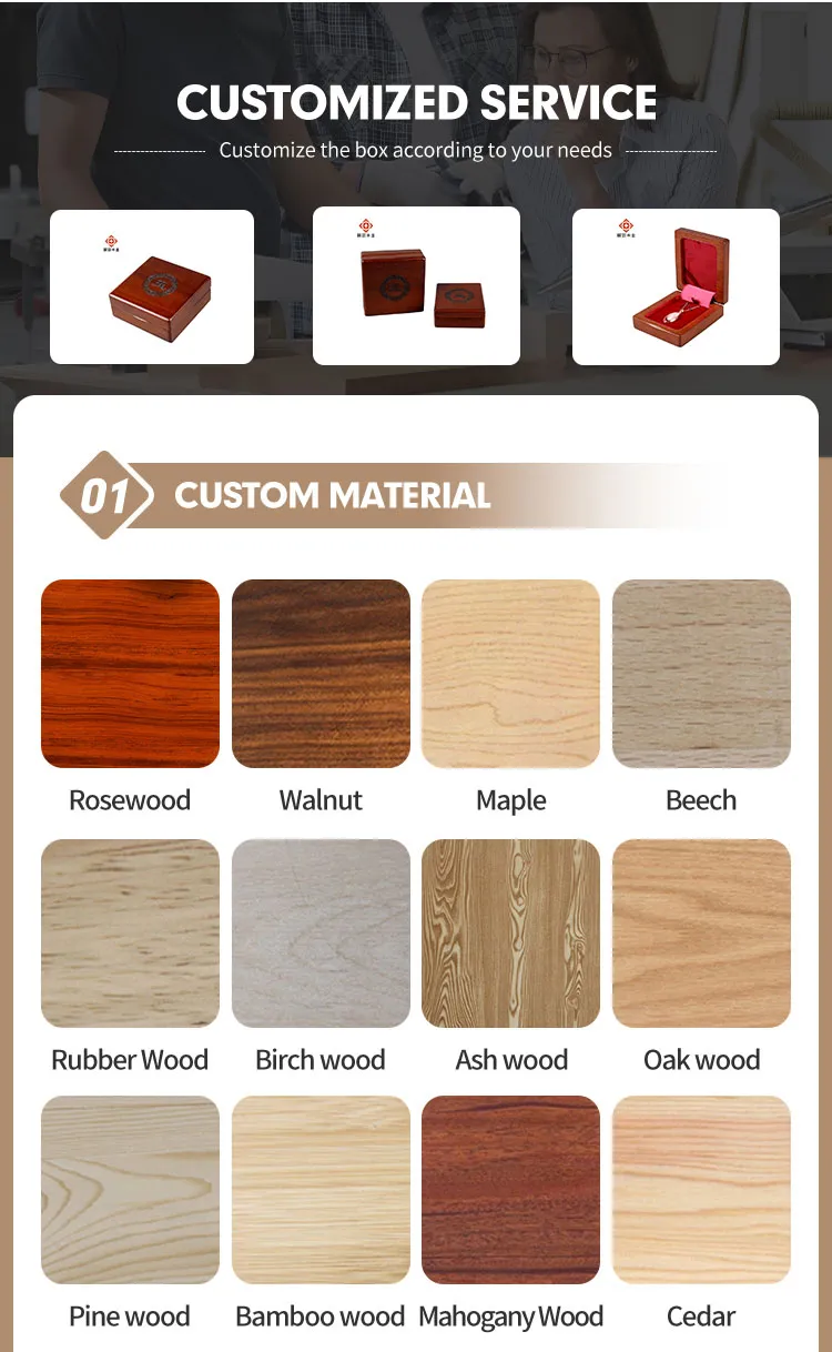 Luxury Custom Logo Wooden Jewelry Gift Box for Bracelets