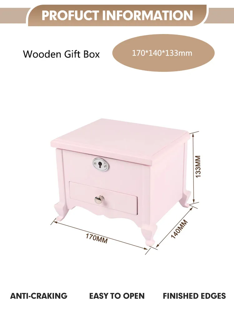 Handcrafted Wooden Music Box with Customizable Logo for Gifts