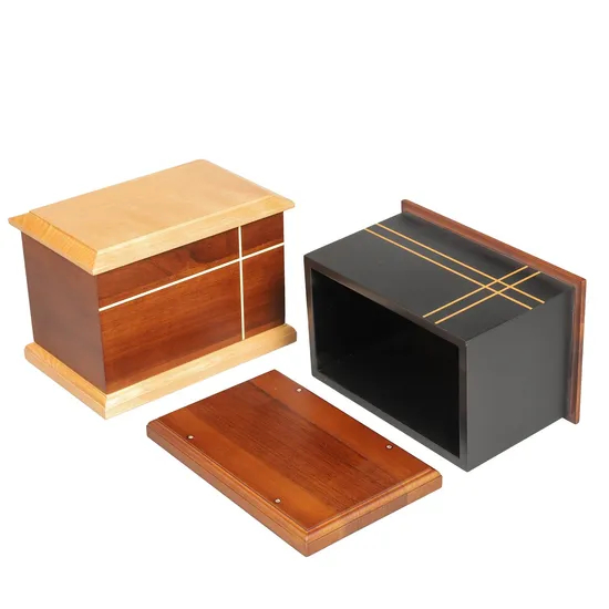 Wooden Funeral Cremation Urns Keepsake Memory Box Pet Memorial Urns for Dog or Cat Ashes