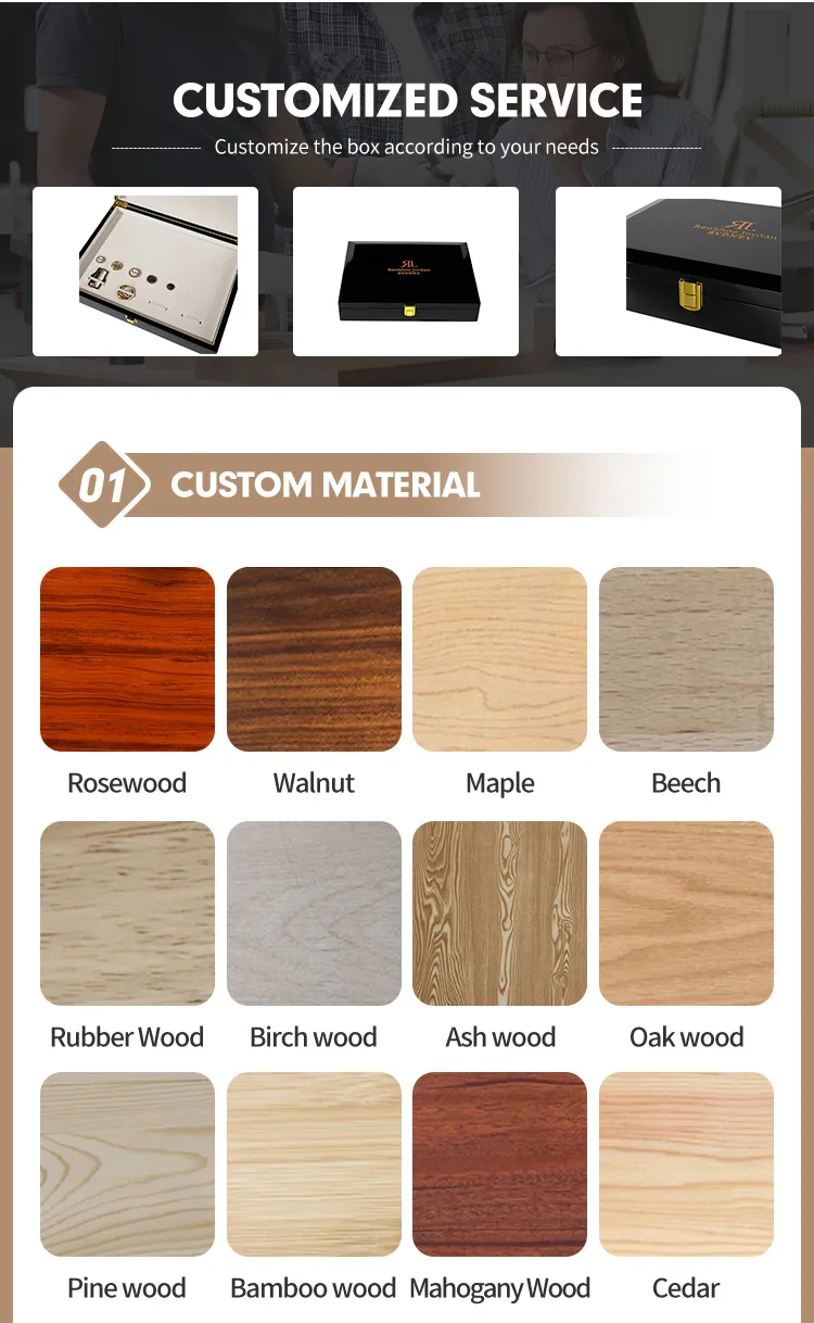 Elegant High Gloss Wooden Gift Box with Secure Lock
