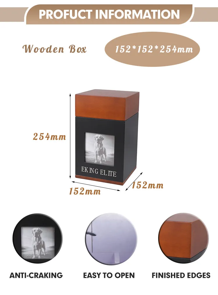 2025 New Product OEM Double Color Urn Human Cremation Ashes Natural Wooden Engraved Urn Keepsake Memorials Funeral Coffin Casket