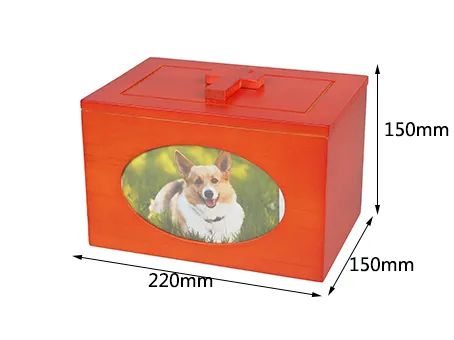 Pet Memorial Urns for Dog or Cat Ashes Wooden Funeral Cremation Urns with Photo Frame Keepsake Box Loss Pet Remembrance Gift