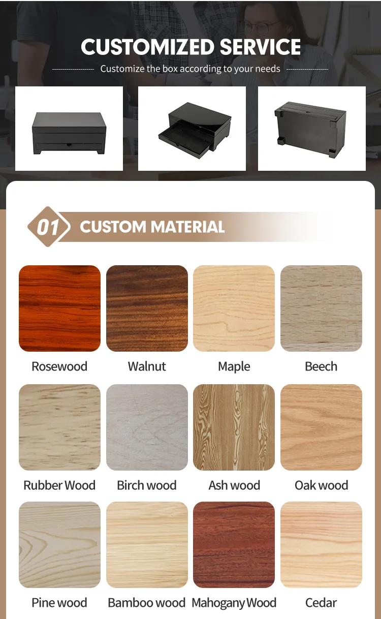 Luxury Jewelry Rings Earrings Box Custom Logo Wood Jewelry Box Organizer Jewellery Storage Box