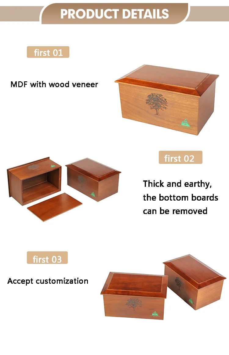 Wholesale Factorary Price Eco - Friendly Cremation Urn Custom Solid Wood Funeral Keepsake Urns for Human Ashes