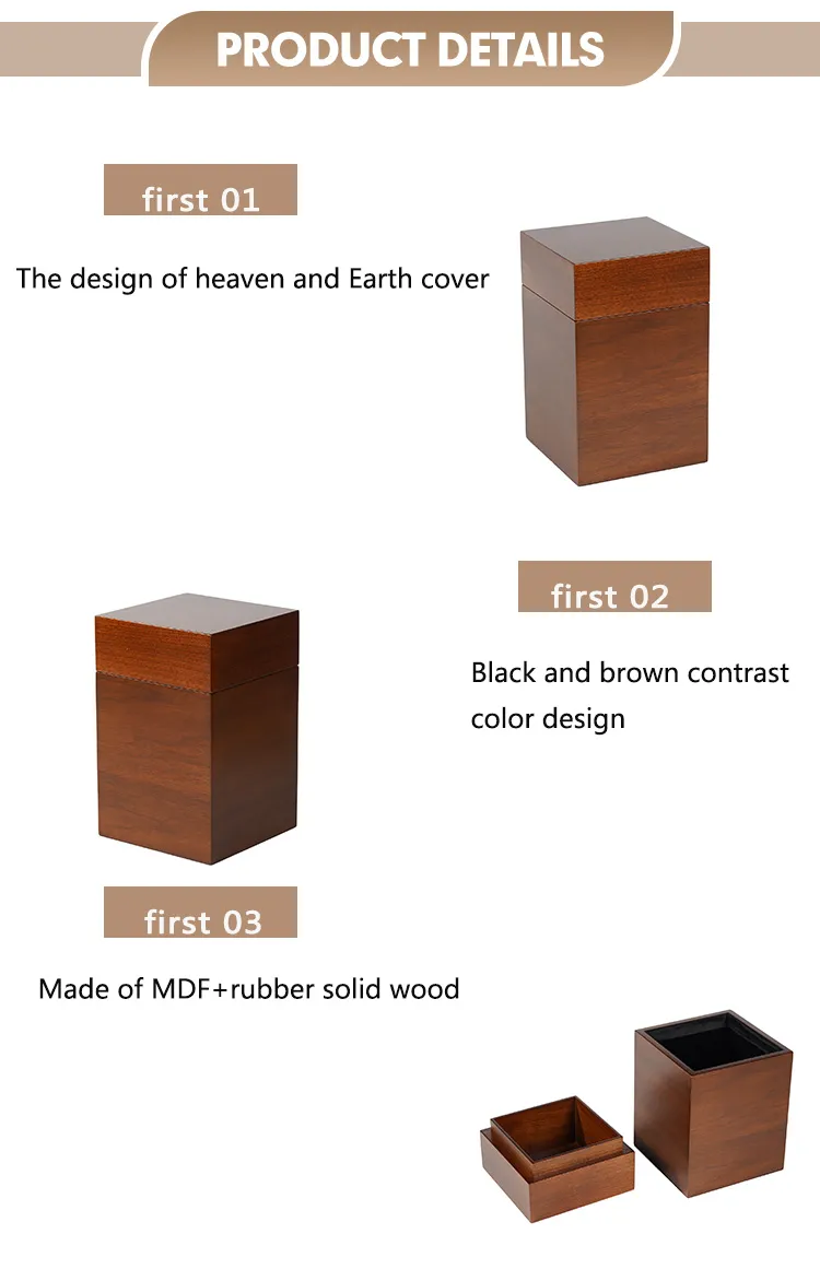 Cats &amp; Dogs Wooden Cremation Urn for Adult Human Ashes Funeral Urns Factory Price