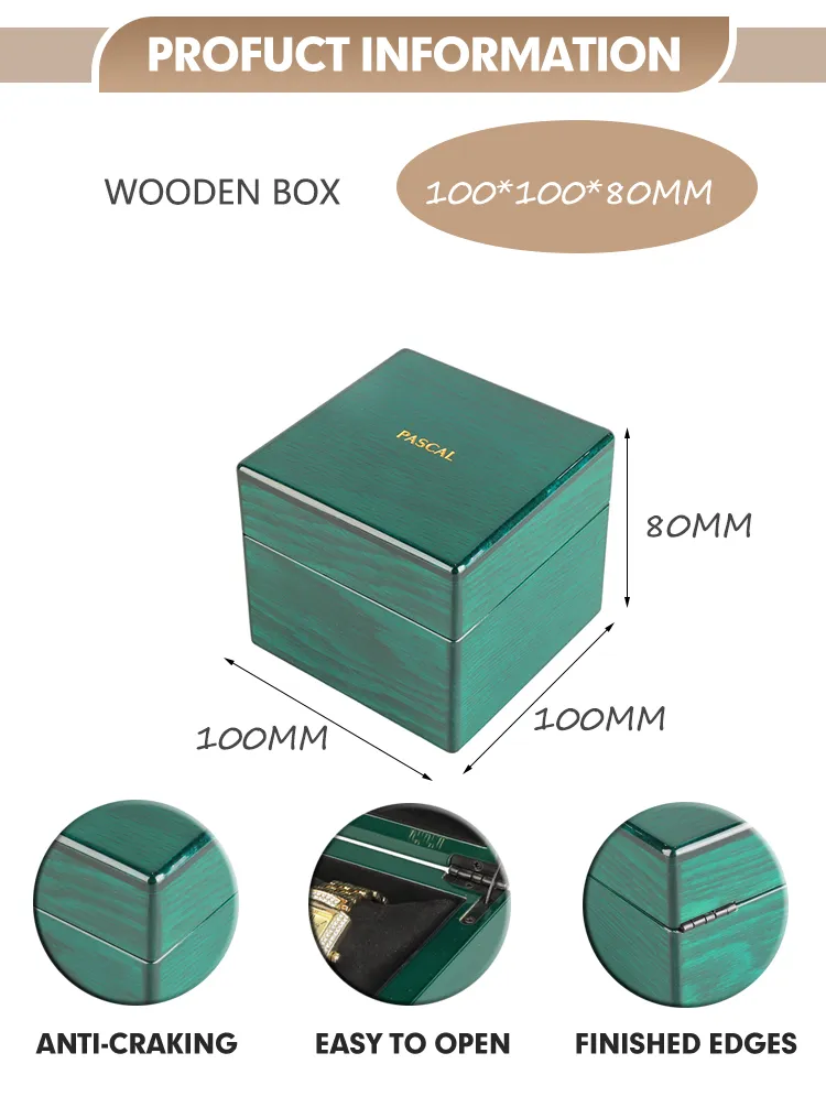 High Quality Glossy Lacquer Watch Box Gift Storage Box Private Logo Wood Luxury Watch Packaging