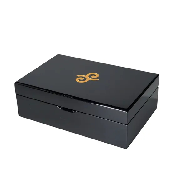 Wholesale Black Piano Lacquer Gift Case Professional Business Card Holder Pocket Personalization Customized Wooden Credit Card Box