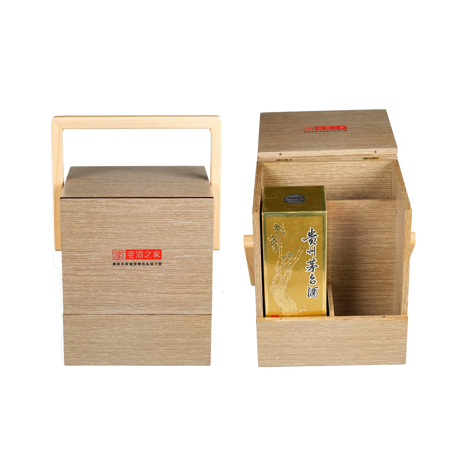 New Custom Personalized Luxury Wooden Wine Box Single Double Gift Decorative Rustic Pine Wood Red Wine Gift Set Box Packaging