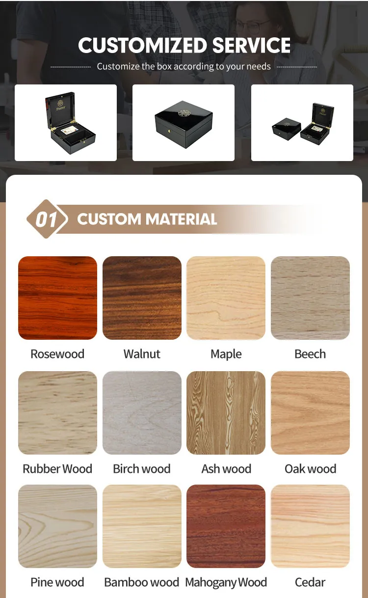 Wholesale Wooden Luxury Custom Storage Credit Card Box Black Handmade Customized Logo Woodcard Packaging Gift VIP Credit Business Case