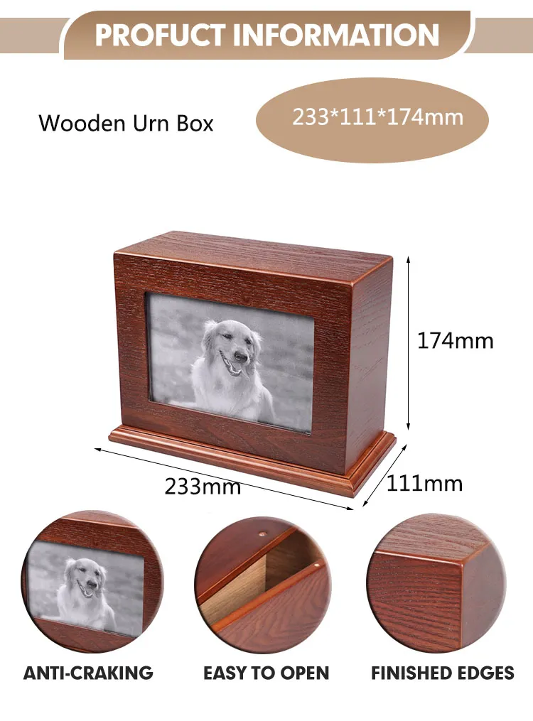 Luxurious Customized Mahogany European Style Solid Wood Cremation Urns for Human Ashes