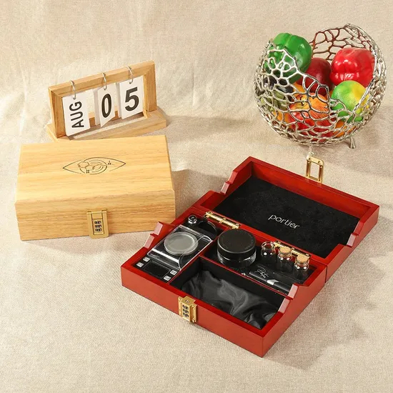 Factory Custom Christmas Gift Cosmetics Skin Care Products Bottle Container Luxury Packaging Container Wooden Box Logo Custom Piano Paint Wooden Box