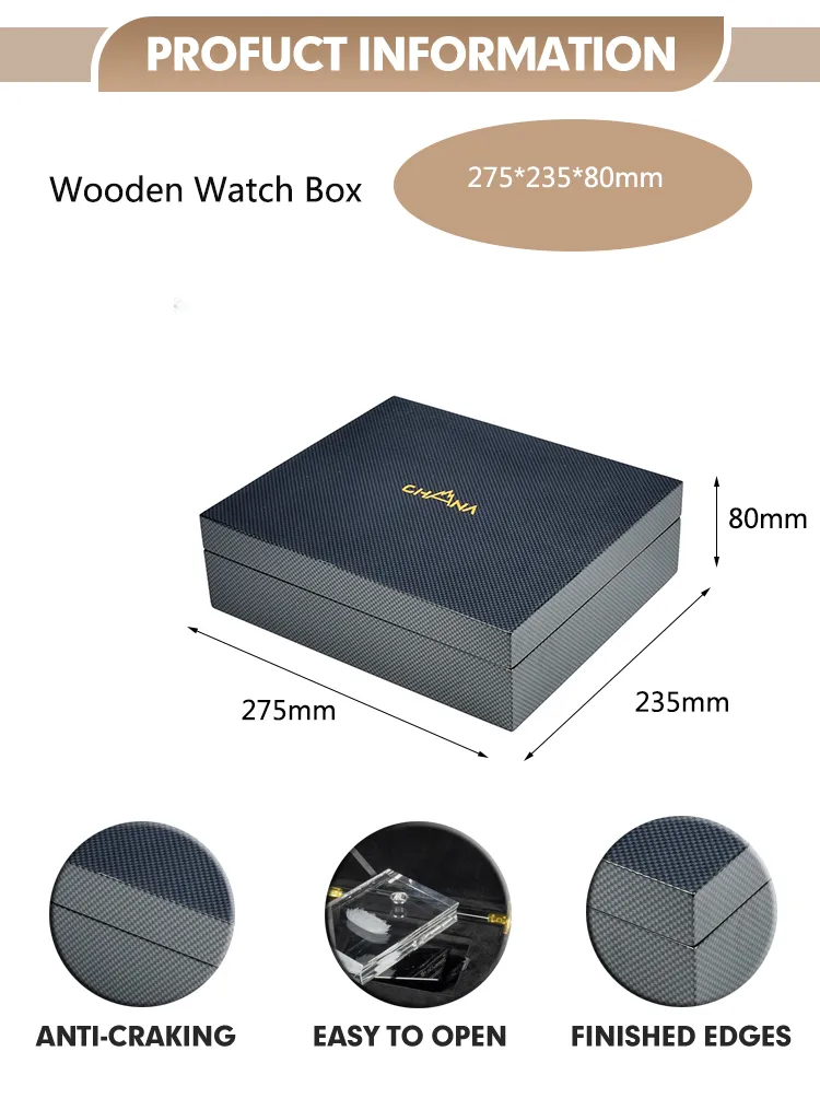 High Grade Carbon Fiber Paper Design Crystal Collectible Box Custom Luxury Wooden Gift Packaging Boxes