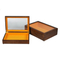High Quality Opening Window Design Large Rectangle Empty Acrylic Lid 100% Walnut Solid Wood Empty Custom Large Wooden Gift Box