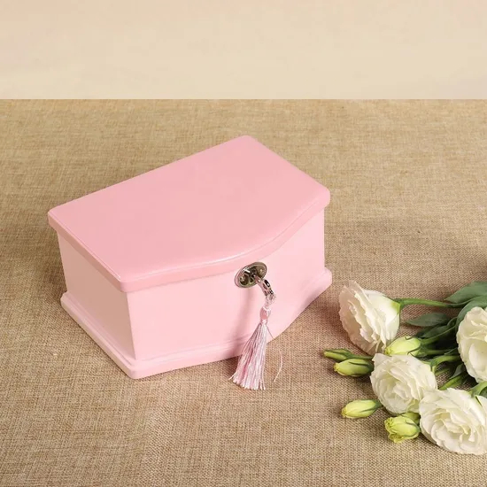 Personalized Pink High-Quality Wooden Storage Jewelry Packaging Music Gift Box Custom Ballet Girl Spinning Wind up Music Box for Chiristmas & Brithday Gift