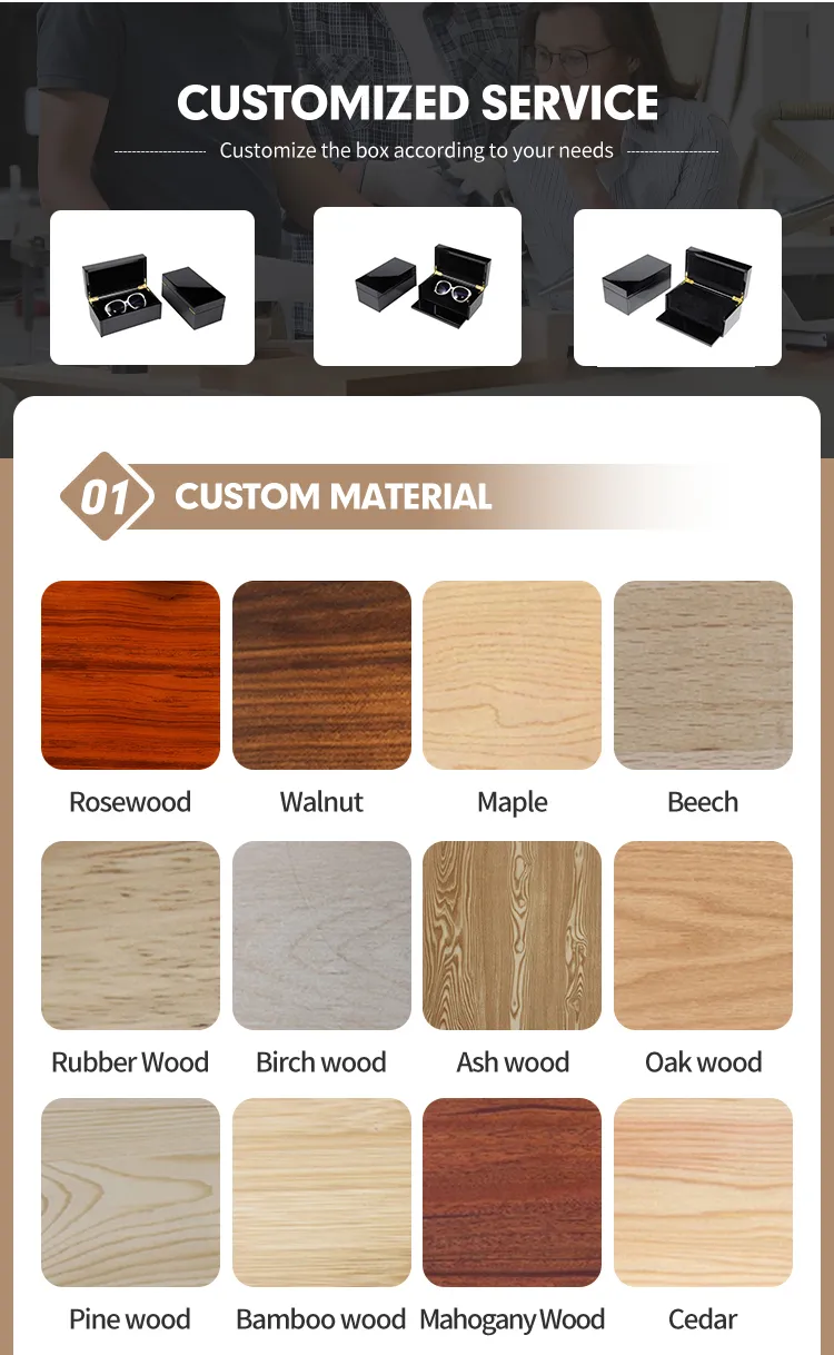 Wholesale Christmas Custom Luxury Set Packaging Box Wooden Eyewear Sunglasses Box Storage Eyeglasses Glasses Cases
