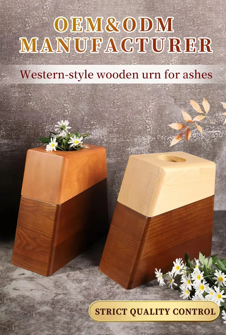 Zhihe Wholesale 100% Solid Wood Pet Cremation Urn Memorial Ashes Box with Small Potted Plant Compartment for Cherishing Beloved Pets