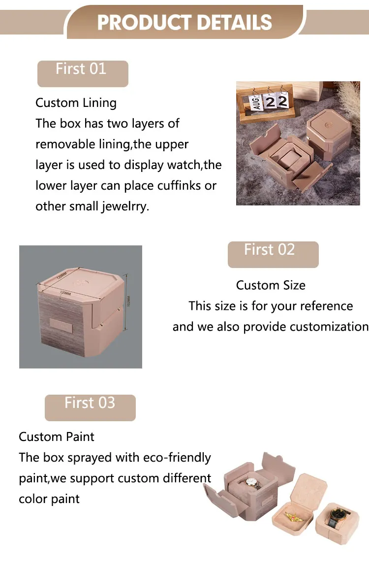 Luxury Wooden Watch Box with Clear Lid for Women