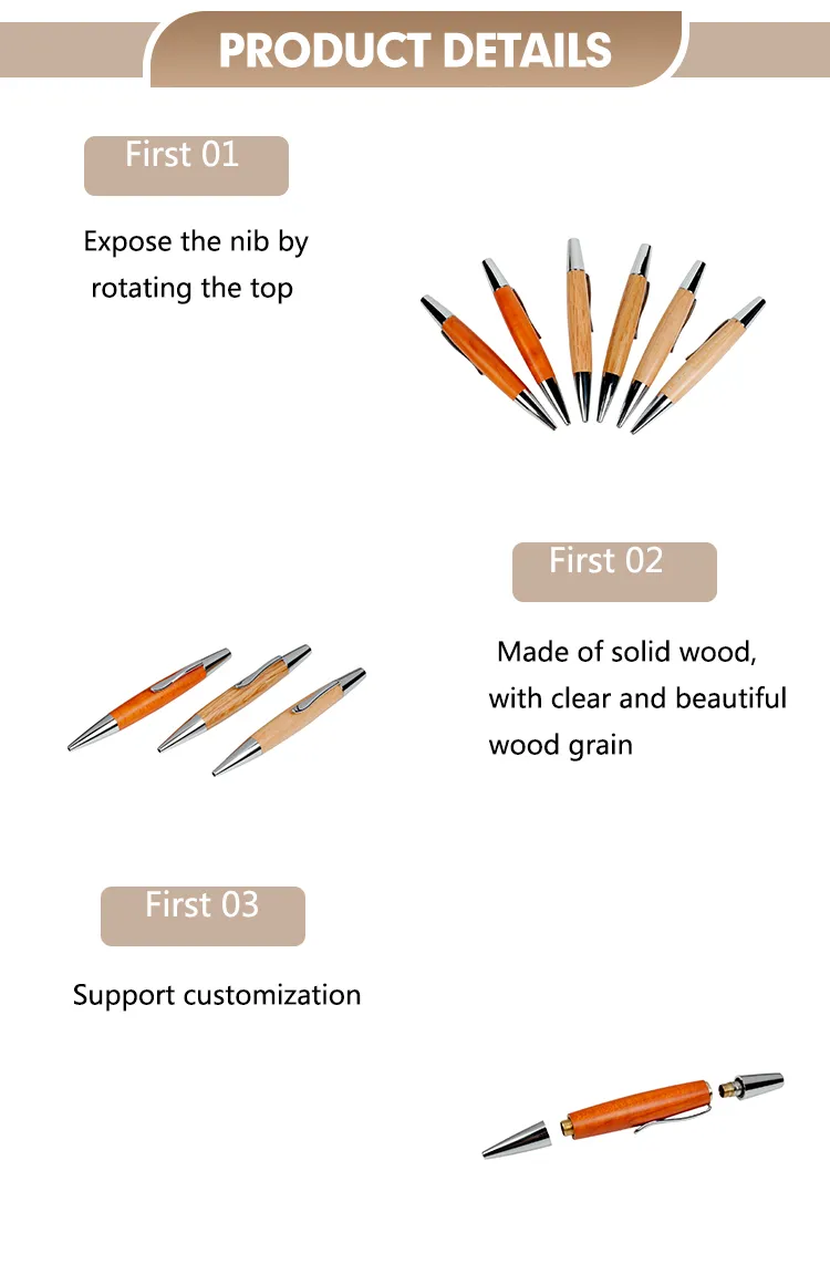 New Design Factory Wholesale Oak Maple Materials Office Supplies Business Gift Custom Luxury Solid Wood Pen