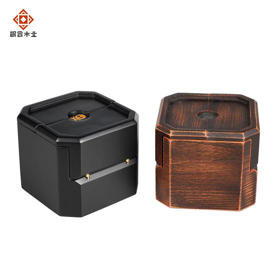 Luxurious High-End Black Matter Lacquer Finish Wooden Packaging Display Gift Box for Single Watch