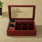 Factory Custom Luxury Wooden Storage Gift Case Acrylic Lid Red Packaging Teabag Tea Boxes Organizer