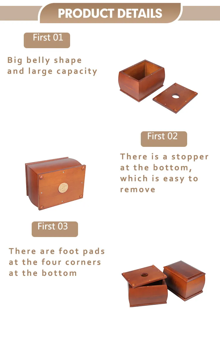 High Quality Wholesale Custom Wood Personalized Engraved Wooden Urns for Human Ashes