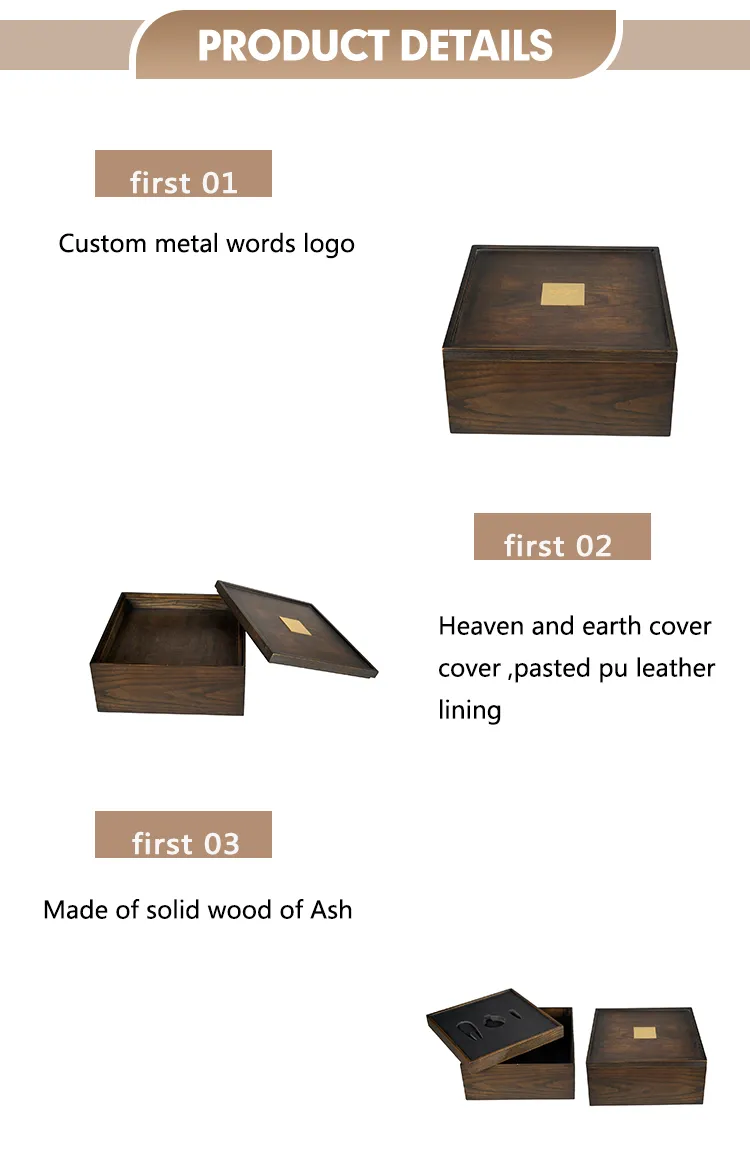Wholesale Coffee Color Matt Finish Wooden Jewelry Organizer Storage Luxury Packing Gift Box