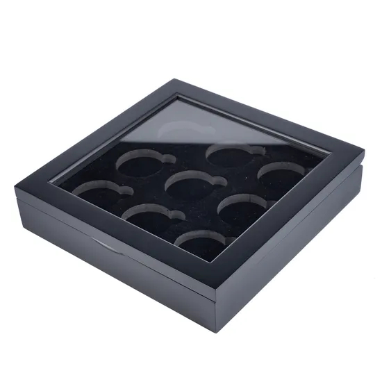 Wholesale Custom Jewelry Box Solid Wood Gift Package Saving Box Antique Wooden Coin & Medal Display Case Box
