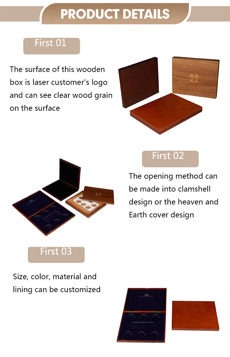 Elegant Wooden Coin Display Case with Plush Velvet Interior