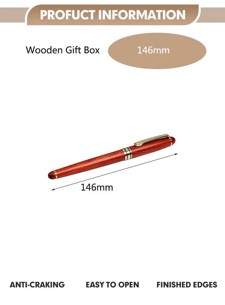 New Style Design Luxury Custom Laser Logo Eco - Friendly Wooden Gift Walnut Fountain Pen