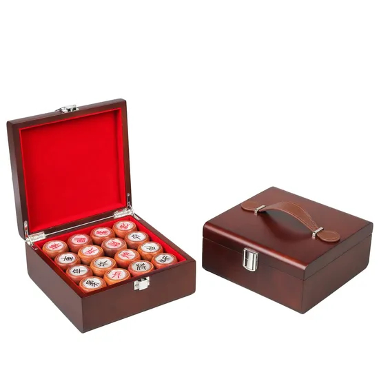 Portable Wooden Travel Chess Game Folding Wood Chess Box Magnetic Wooden Chess Set