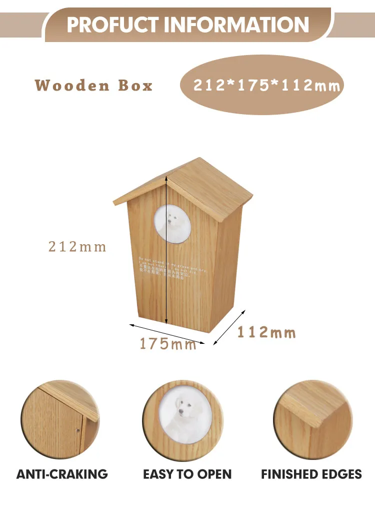 Premium Artisanal Wooden Urn Natural Oak Material Memorial Box for Adult Pet Ashes Medium Size Sturdy Long Lasting Safe