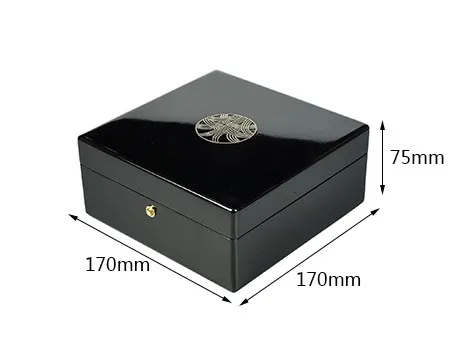 Factory Wholesale High Gloss Paint Custom Logo Luxury Wooden Black Bank Card Gift Box