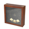 Custom Walnut Wooden Coin Display Case with Clear Lid