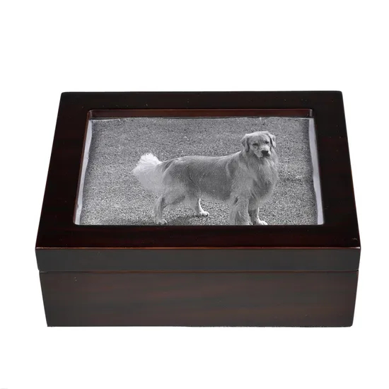 High Quality Walnut Wood Cremation Urn Box Custom Wooden Pet Animal Urn