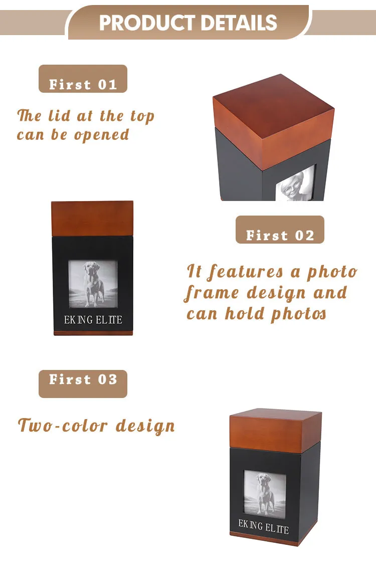 2025 New Product OEM Double Color Urn Human Cremation Ashes Natural Wooden Engraved Urn Keepsake Memorials Funeral Coffin Casket