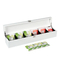 Wholesale Customized Luxury White Wooden Tea Gift Packaging Box Wood Tea Bag Storage Case with 6 Compartments