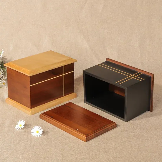 2026 New Arrival Productos Para Mascotas Funeral Supplies Casket Pet Cremation Packaging Box Dog Urns Wood Cremation Ash Urn Funeral Box