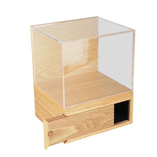 Wholesale Customized Size Wooden Storage Packing Jewelry Gift Craft Box with Sliding Transparent Acrylic Lid