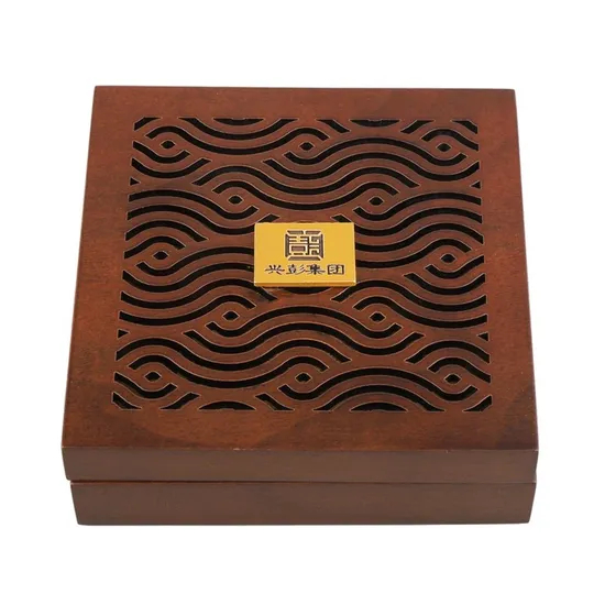 Wholesale Custom Badge Souvenir Medal Case Walnut Solid Wood Storage Decorative Box Coin Case