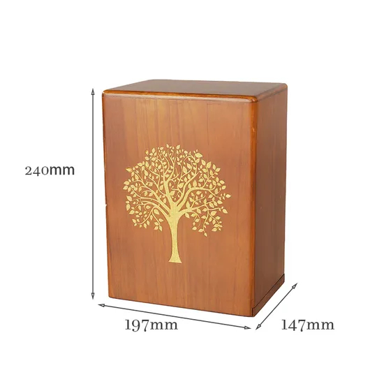 Factory Price Funeral Urn Pet Cremation Urns Memorial Keepsake Wooden Casket for Dog Cat Urns