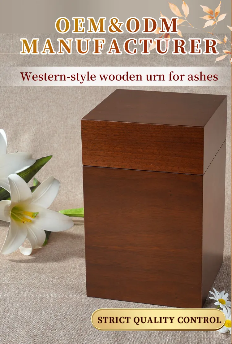 Wholesale Modern Square Wood Eco-Friendly Durable Commemorative Pet Casket Urn for Dogs and Cats Ash Memorial Box
