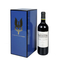 Custom Blue Wood Rectangle Handmade Luxury Single Wooden Wine Bottle Gift Packaging Box