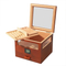 Factory Customized Mahogany Wood Humidor Cigar Box Reusable Solid Wooden Single Cigar Travel Cigar Case Organizers