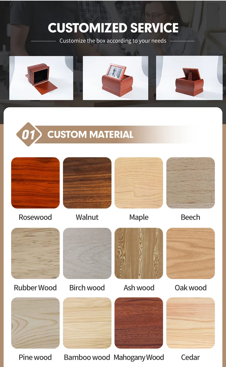 2025 New Arrival Factory Price Wooden Funeral Supplies Wood Cremation Pet Urns for Human Ashes